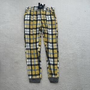 American Eagle Aerie Womens Yellow Plaid Pajama Jogger Pants, Medium *NWT*